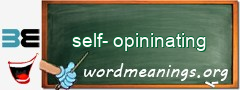 WordMeaning blackboard for self-opininating